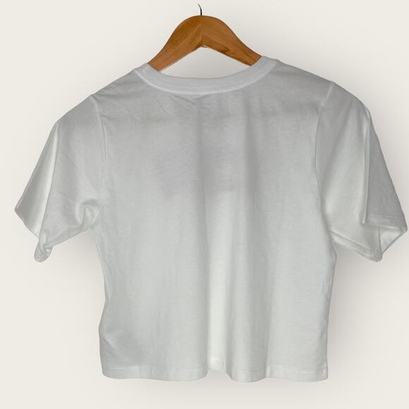 Levi;s Crop Tee T Shirt Top | White | Large Short Sleeve Boxy Big Girls Classic - Picture 5 of 6
